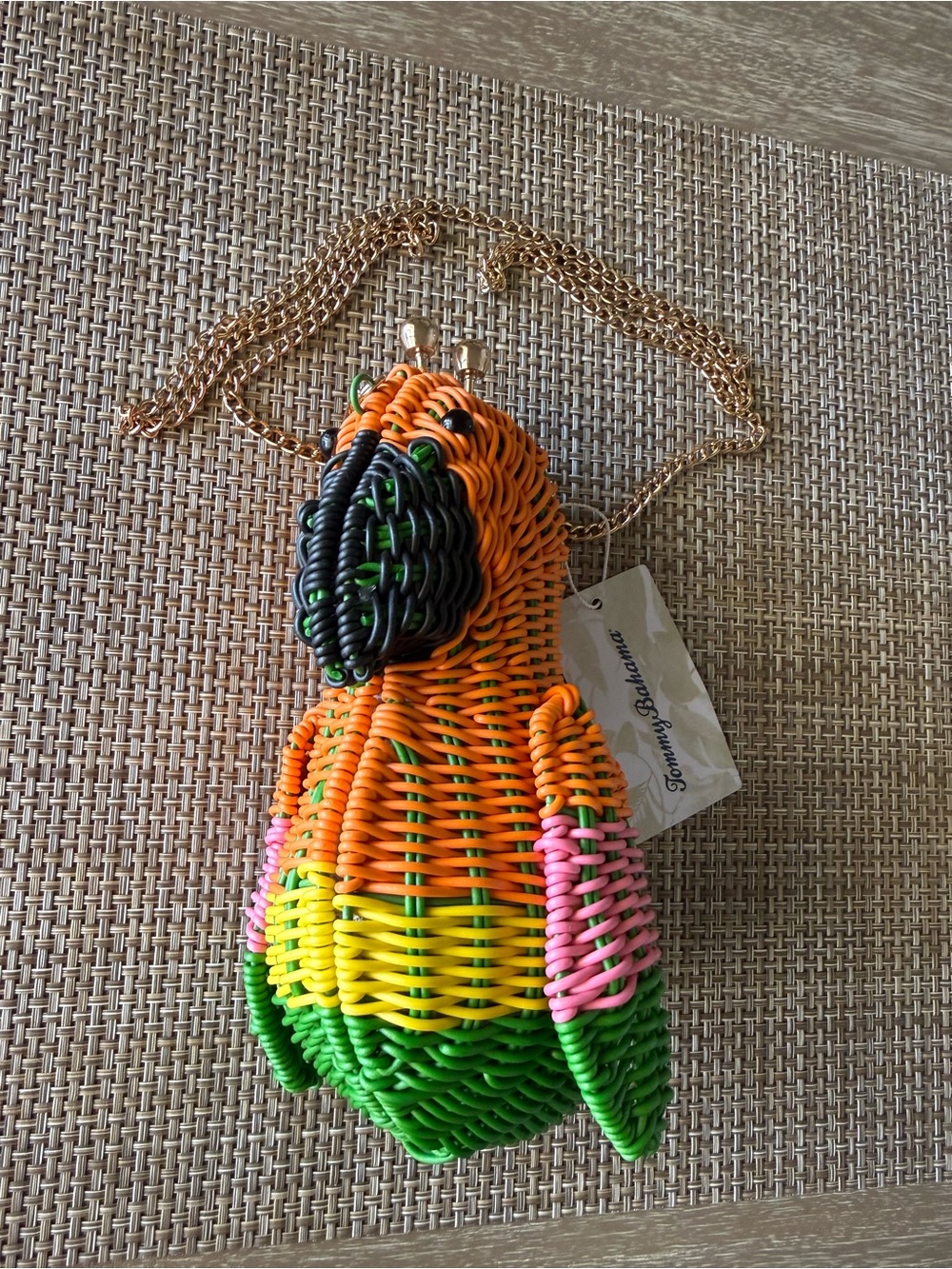 Tommy Bahama Colorful Woven Parrot Crossbody Bag